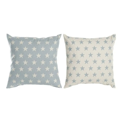 Възглавница DKD Home Decor Син 60 x 10 x 60 cm Звезди Бял