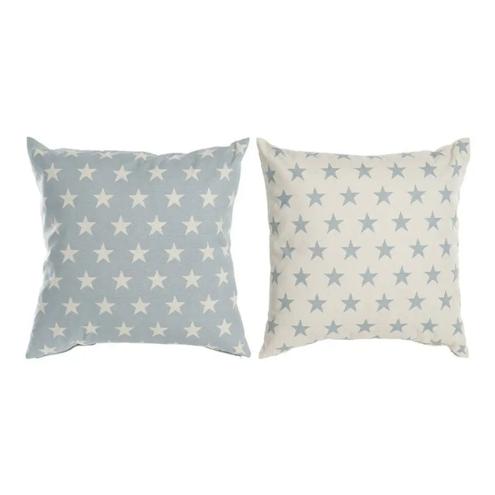 Възглавница DKD Home Decor Син 60 x 10 x 60 cm Звезди Бял