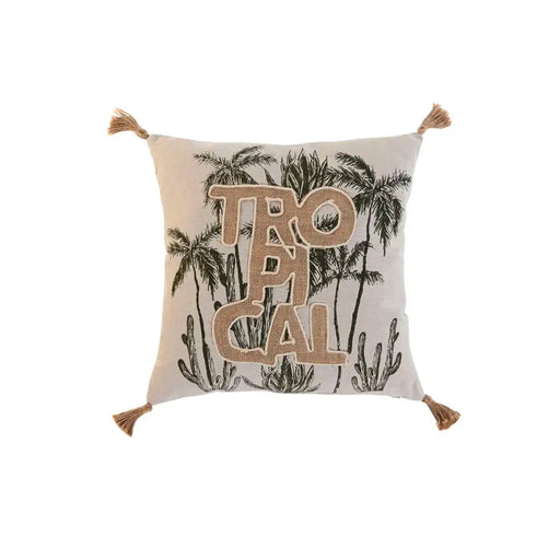 Възглавница Home ESPRIT Бежов Естествен Тропически Boho 45