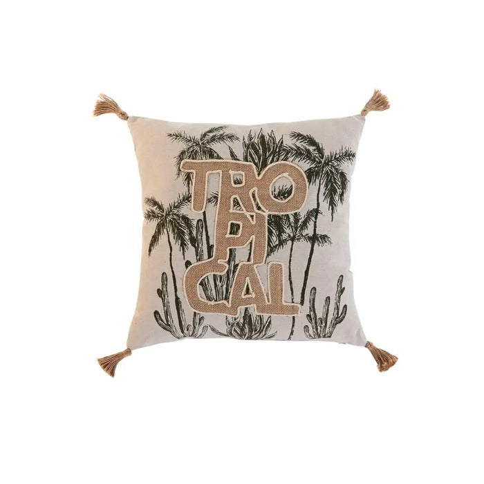 Възглавница Home ESPRIT Бежов Естествен Тропически Boho 45