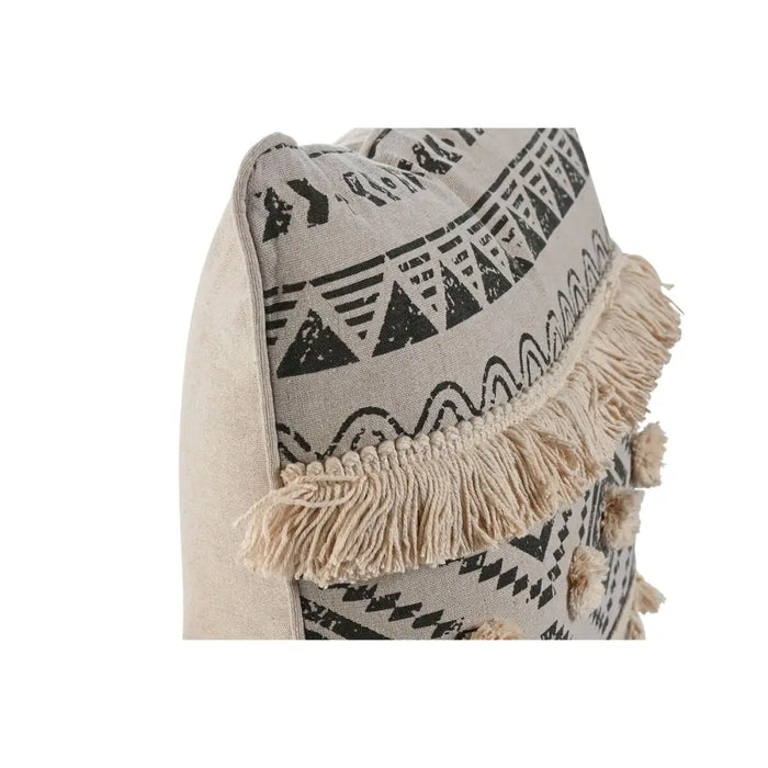 Възглавница Home ESPRIT Бял Черен Boho 45 x 8 x 45 cm