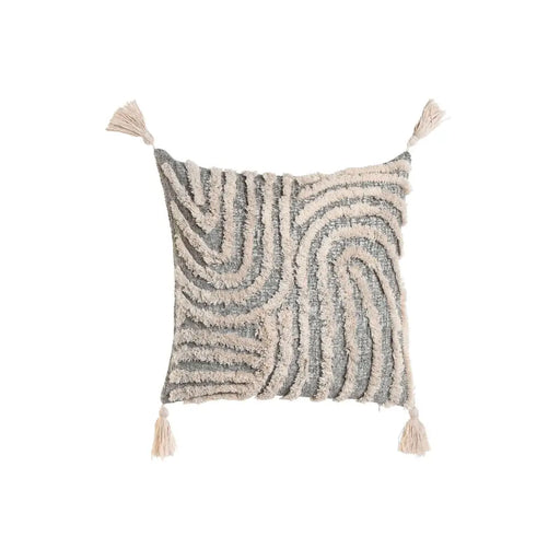 Възглавница Home ESPRIT Бял Сив Пискюли Boho 45 x 15 x 45 cm