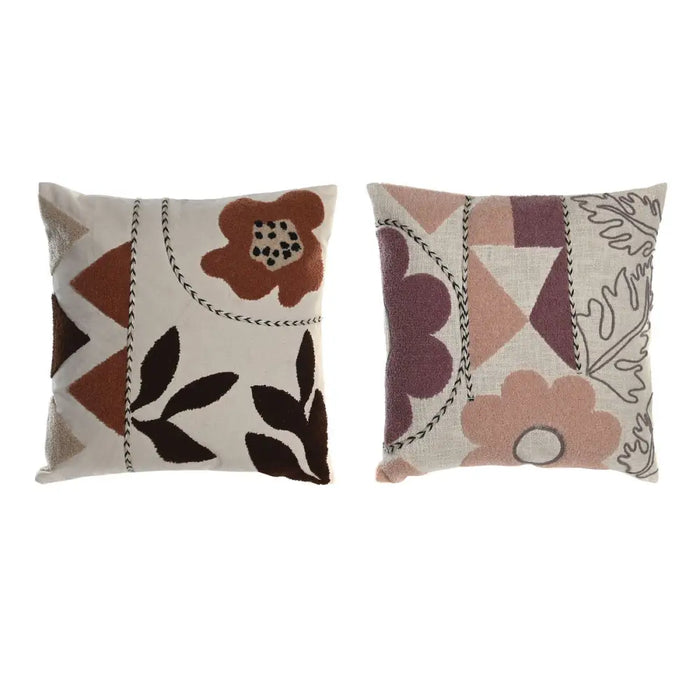 Възглавница DKD Home Decor Бял Розов 45 x 15 x 45 cm (2