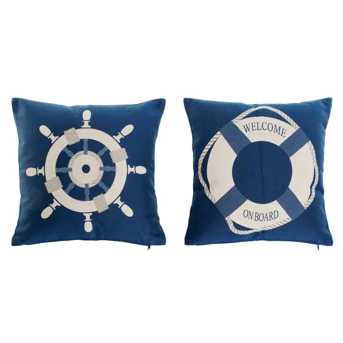 Възглавница Home ESPRIT Син Бял 45 x 10 x 45 cm (2 броя)