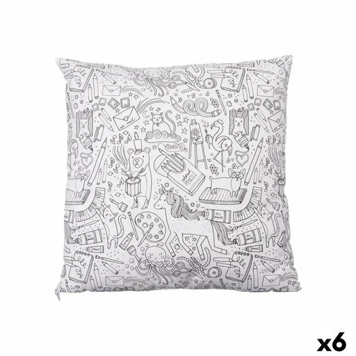 Възглавница Pincello Бял Черен 43 x 13 x 43 cm За рисуване