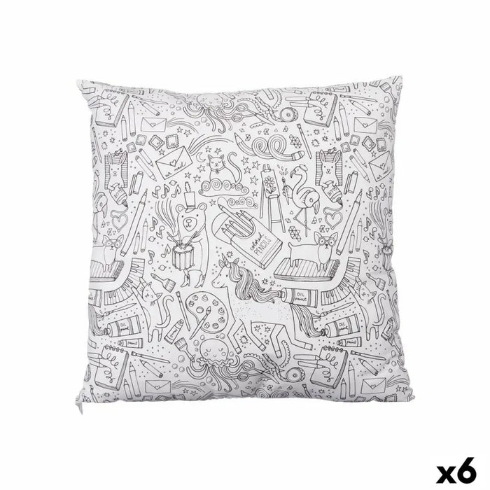 Възглавница Pincello Бял Черен 43 x 13 x 43 cm За рисуване
