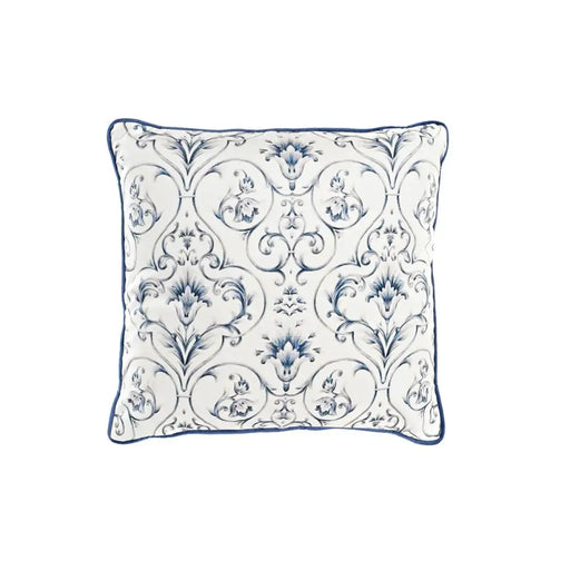 Възглавница DKD Home Decor Син Бял Квадратек Lilled