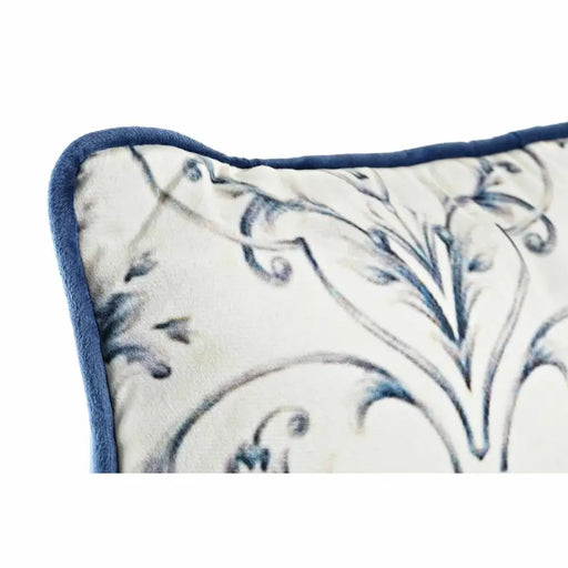 Възглавница DKD Home Decor Син Бял Квадратек Lilled