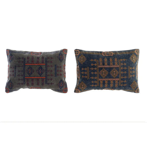 Възглавница DKD Home Decor Син Оранжев Квадратек Арабин 50