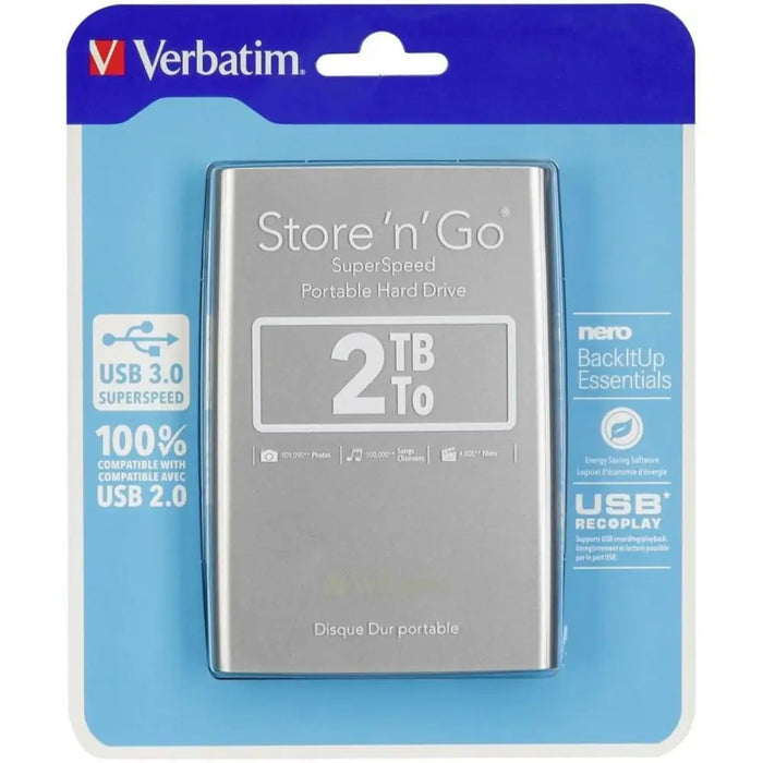 Външен харддиск Verbatim STORE ’N’ GO Черен Сребрист HDD 2