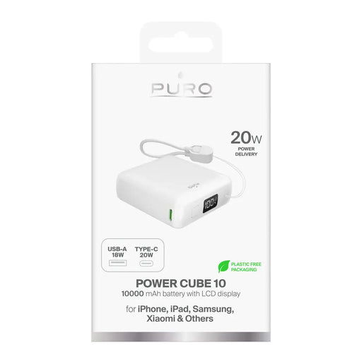 Външна батерия Puro 10000mAh 20W USB-C USB-A с дисплей