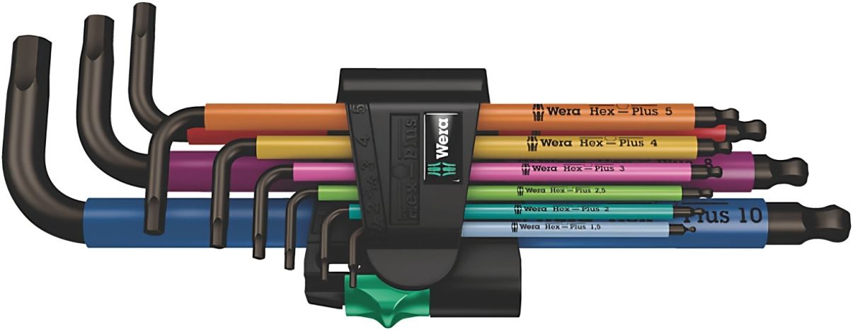Комплект шестостенни ключове Wera - Hex-Plus Multicolour 1, 9 броя, L-key