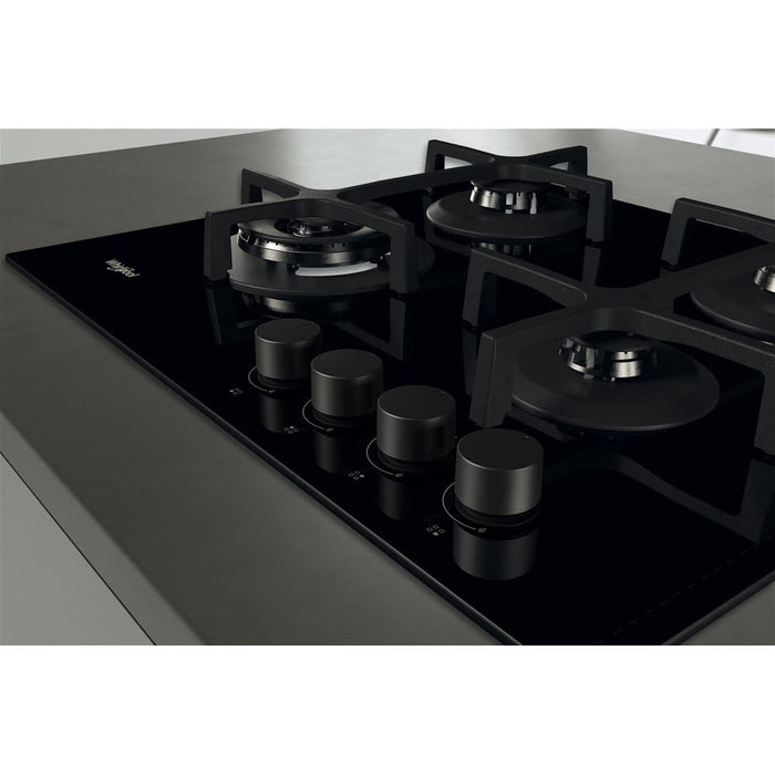 Whirlpool AKT 627/NB1 Черна Вградена 59 см Газова 4 зона(и)