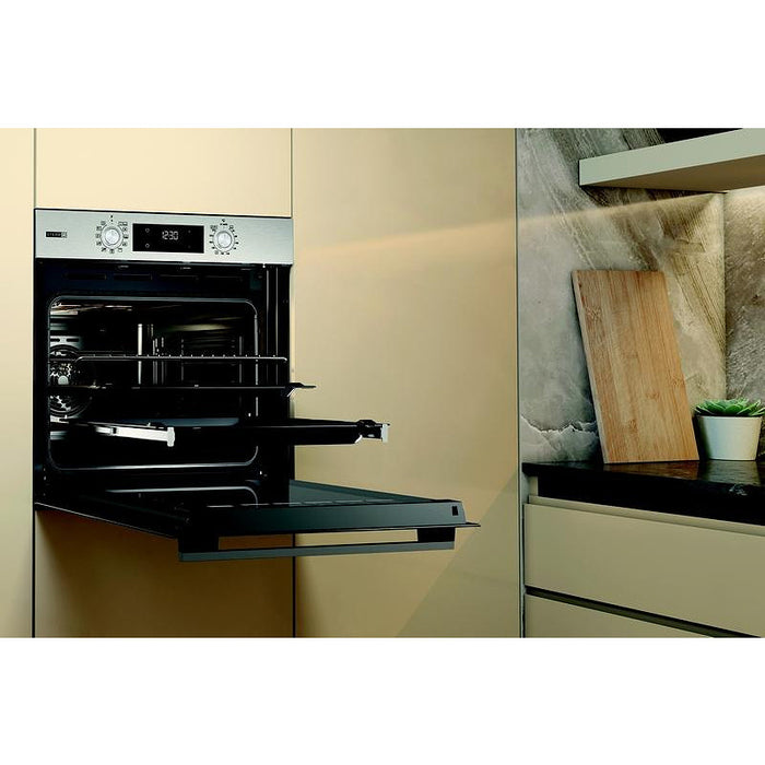 Фурна за вграждане WHIRLPOOL OMSK58RU1SX, 71 л, Пиролиза, А+, Push бутони