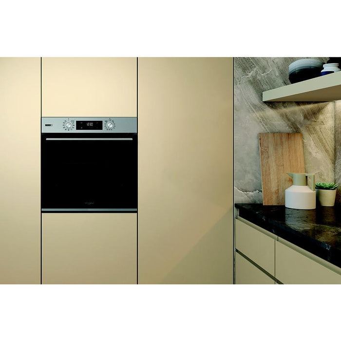 Фурна за вграждане WHIRLPOOL OMSK58RU1SX, 71 л, Пиролиза, А+, Push бутони