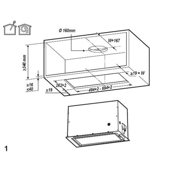 Абсорбатор за вграждане WHIRLPOOL WCT3 63F LTX