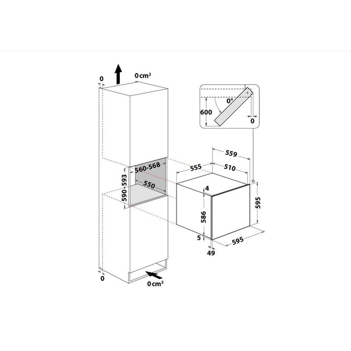 Вграден охладител Whirlpool WHW60D2B , 65 l, F , Черен