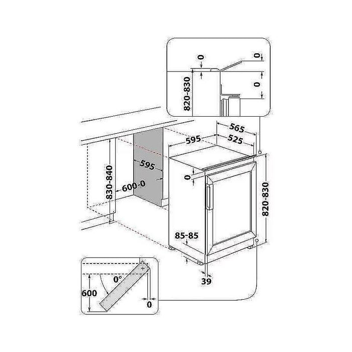 Вграден охладител Whirlpool WHWBU60D2B , 124 l, F , Черен , Да