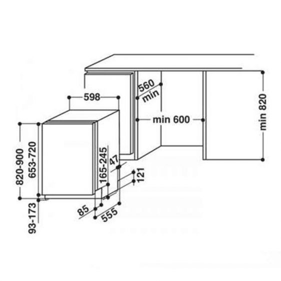 Съдомиялна за вграждане WHIRLPOOL WIC 3C33 PFE