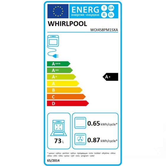 Фурнa за вграждане WHIRLPOOL WOI4S8PM1SXA, 73 л, Пиролиза, А+