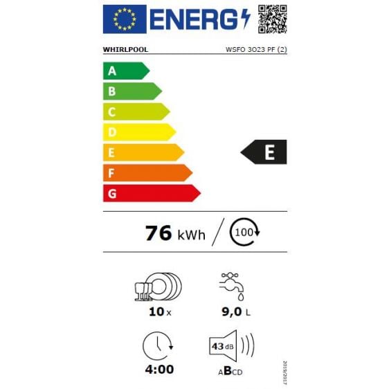 Съдомиялна WHIRLPOOL WSFO 3O23 PF