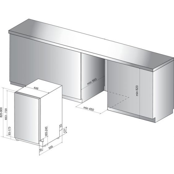 Съдомиялна за вграждане WHIRLPOOL WSIC 3M27 C