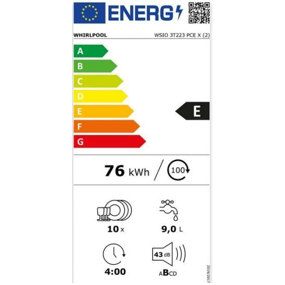 Съдомиялна за вграждане WHIRLPOOL WSIO 3T223 PCE X
