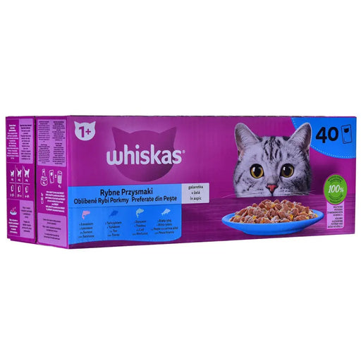 WHISKAS Fish Favorites в желе - мокра котешка храна - 40x85