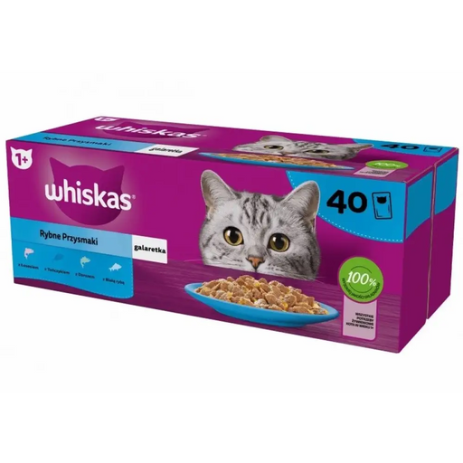 WHISKAS Fish Favorites в желе - мокра котешка храна - 40x85