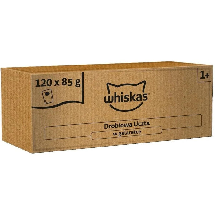 WHISKAS Feast in Jelly Poultry – мокра храна за котки – 120x85 г
