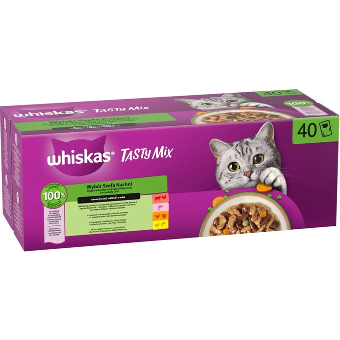 WHISKAS Tasty Mix Chef's Selection в сос – мокра храна за котки – 40x85 г