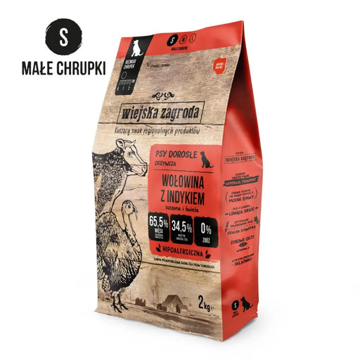 WIEJSKA ZAGRODA Adult Small Beef with Turkey - суха храна