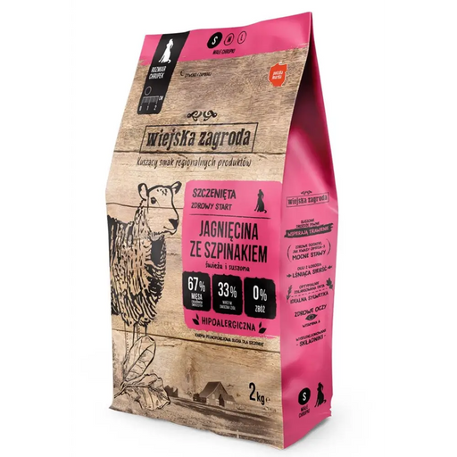 Wiejska Zagroda Храна Агнешко със Спанак за Кученца 2 кг