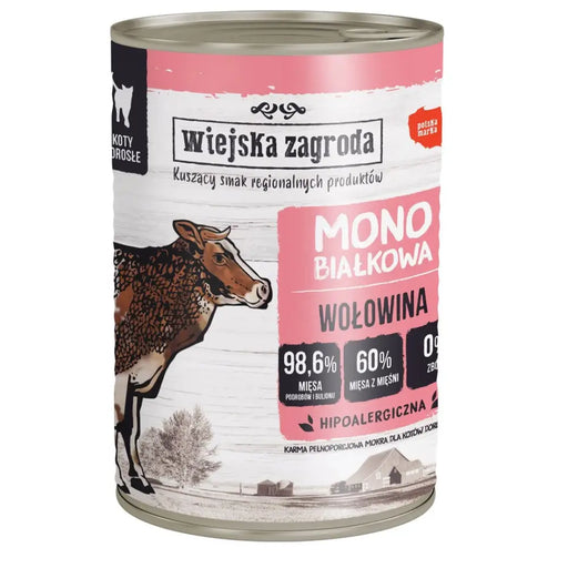 WIEJSKA ZAGRODA Монопротеиново говеждо - мокра храна