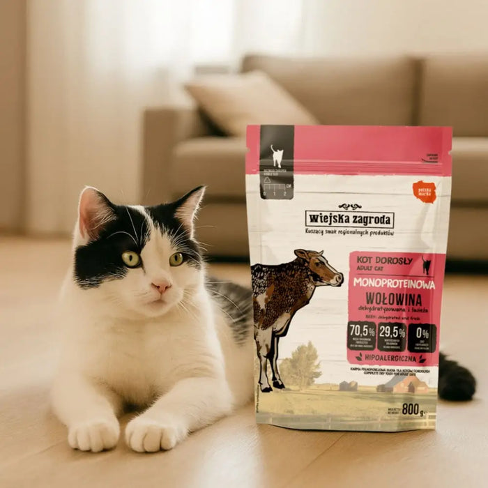 WIEJSKA ZAGRODA Monoprotein Beef - суха храна за котки