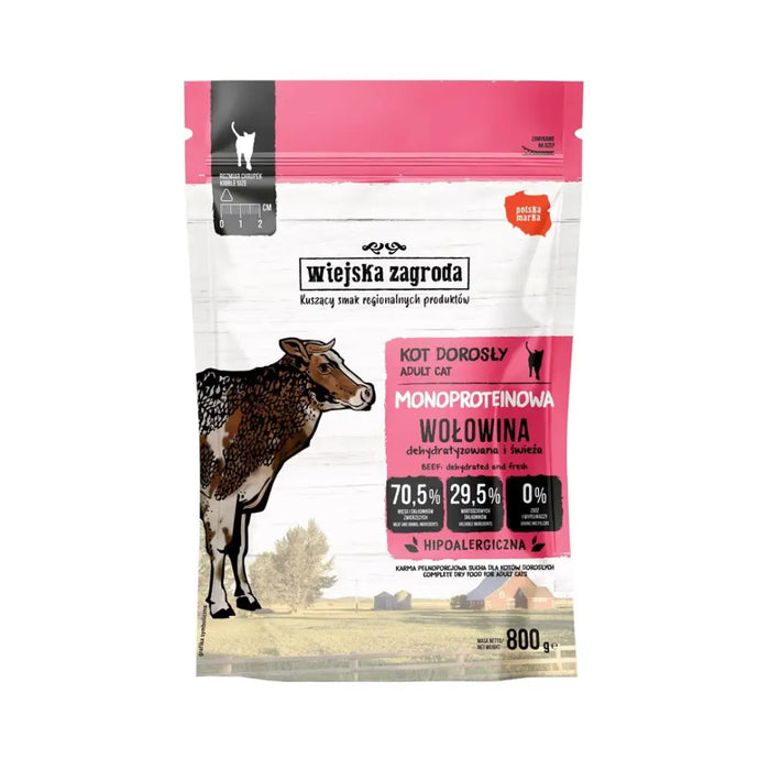 WIEJSKA ZAGRODA Monoprotein Beef - суха храна за котки