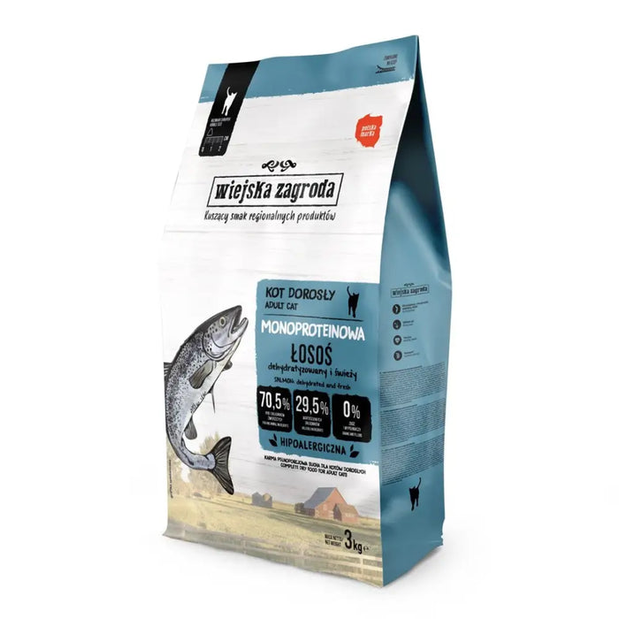 WIEJSKA ZAGRODA Monoprotein Salmon - суха храна за котки