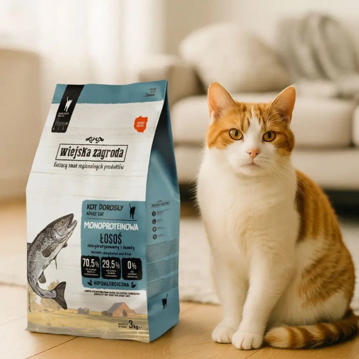 WIEJSKA ZAGRODA Monoprotein Salmon - суха храна за котки
