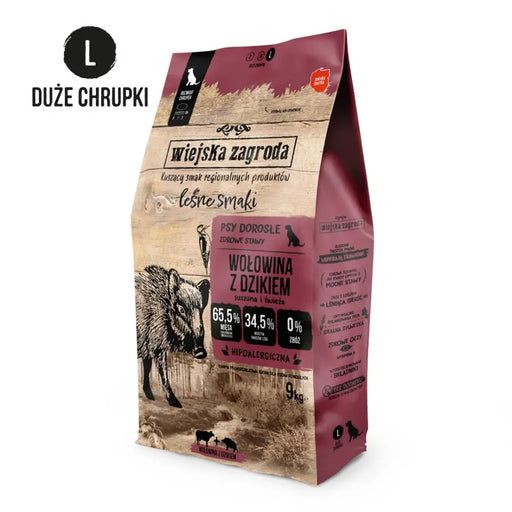 WIEJSKA ZAGRODA Телешко с Глиган L – суха храна за кучета –
