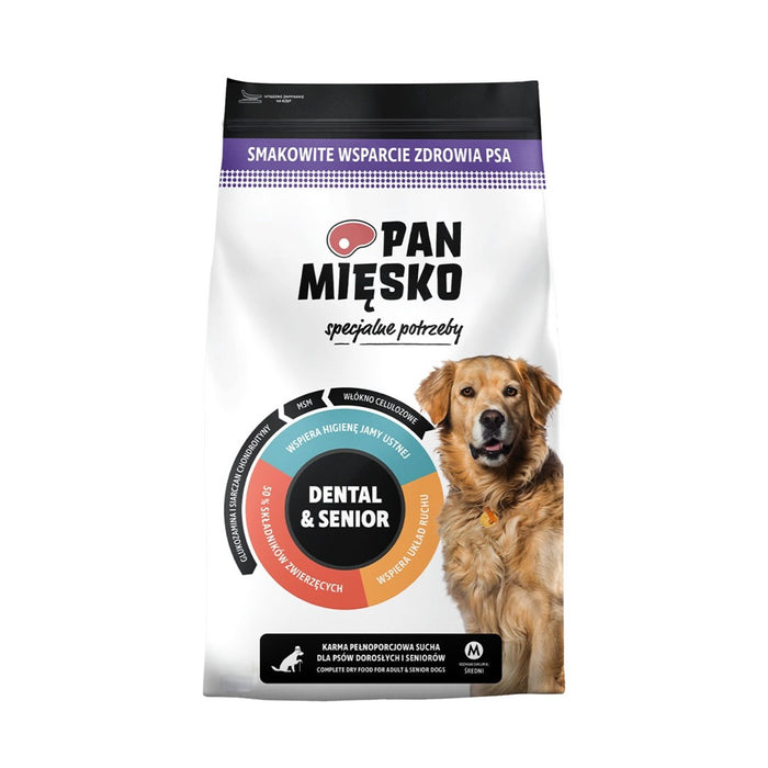 PAN MIĘSKO Specjalne potrzeby Dental & Senior Телешко с пуешко M - суха храна за кучета - 50g