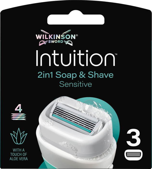 Резервни ножчета Intuition 2in1 Soap&Shave Sensitive, 3 бр