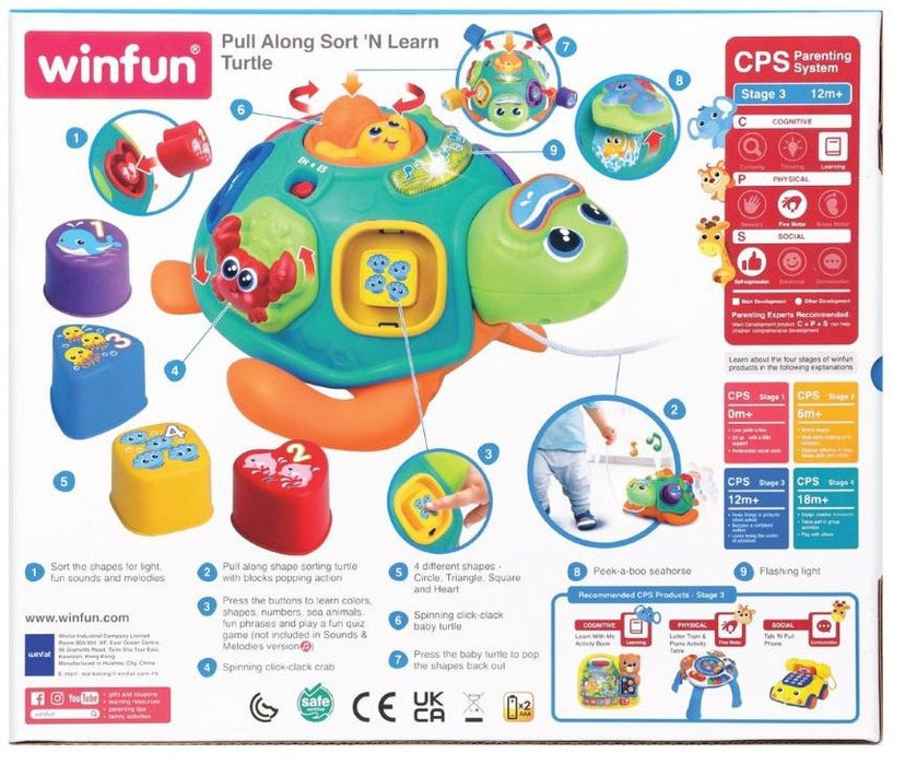 Образователна електронна играчка WinFun - Костенурка-сортер