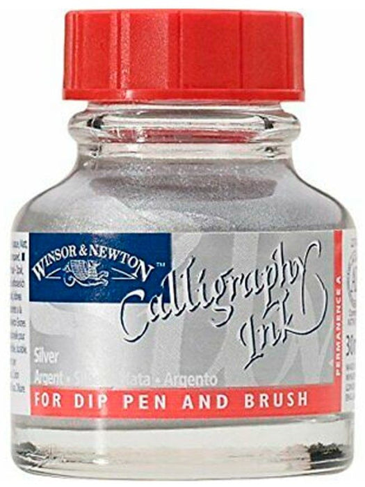 Калиграфски туш Winsor & Newton - Сребрист, 30 ml