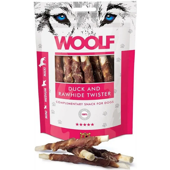 WOOLF Duck rawhide twister - лакомство за кучета - 100гр
