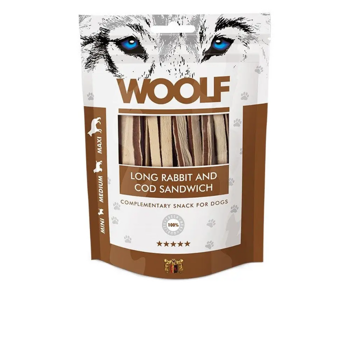WOOLF Long cod sandwich - лакомство за кучета - 100гр