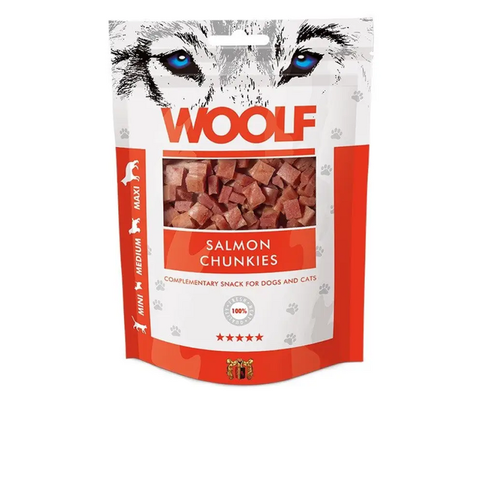 WOOLF Salmon Chunkies - лакомство за кучета и котки - 100гр
