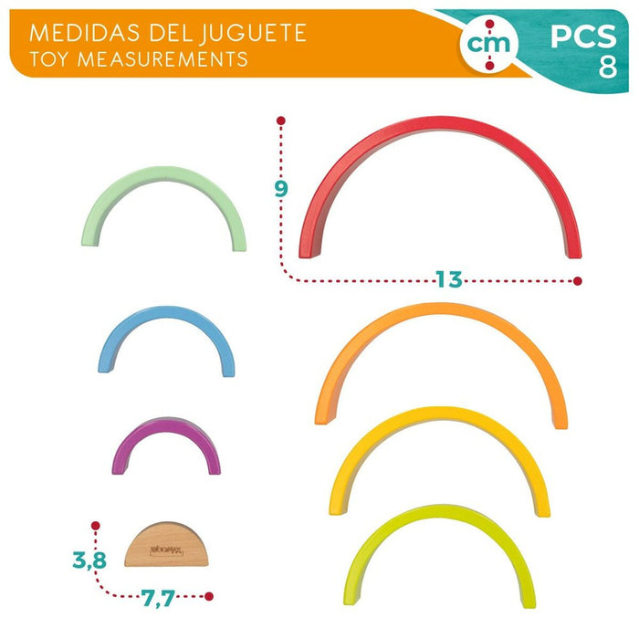 Детски Пъзел от Дърво Woomax Дъга 8 Части 4 броя