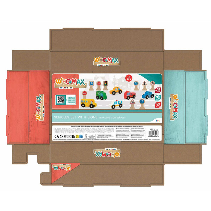 Игра Комплект Превозни Средства Woomax 15 Части (6 броя)