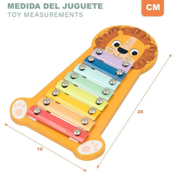 Ксилофон Woomax Лъв Дървен 16 x 2,5 x 26 cm (6 броя)