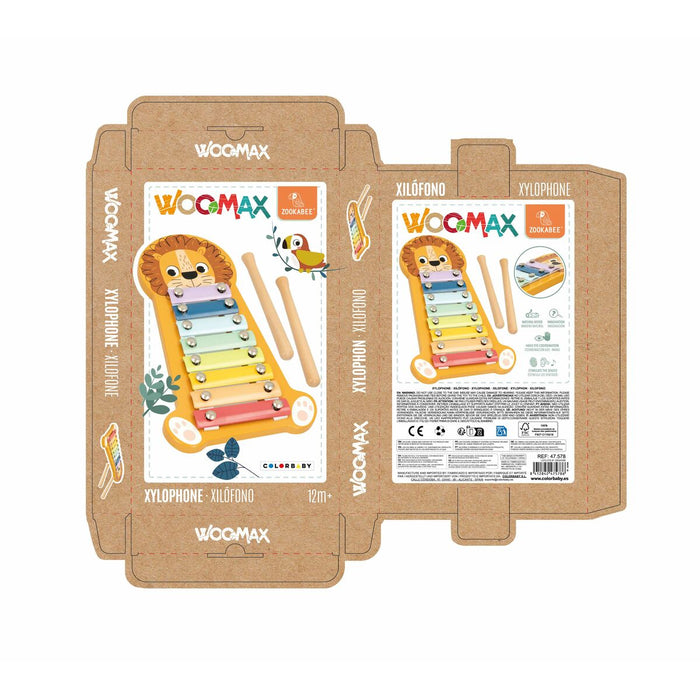 Ксилофон Woomax Лъв Дървен 16 x 2,5 x 26 cm (6 броя)